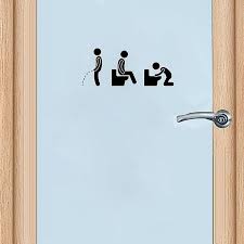 Funny Bathroom Icon Toilet Door Wall
