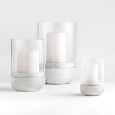 Curve Marble And Glass Hurricane Candle