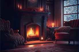 Fireplace Ilrations Stock
