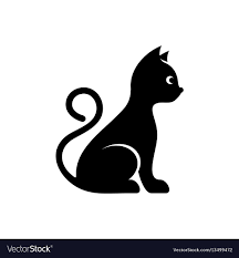 Cute Black Cat Icon Royalty Free Vector