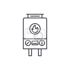 Gas Heating Line Icon Concept Gas