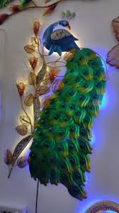 Multicolor Peacock Brass Wall Art Size