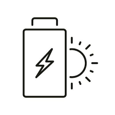 Solar Battery Line Icon Sun Light