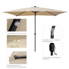 Tan Canopy Patio Umbrella Rectangular