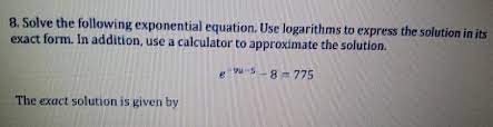 Following Exponential Equation