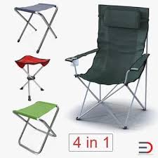 3d Model Outdoor Folding Chairs