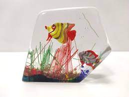 Murano Glass Aquarium Paperweight By