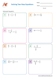 Two Step Equation Math Fun Worksheets