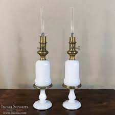 Milk Glass Oil Lantern Table Lamps