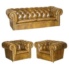 Vintage Chesterfield Sofa And 2 Club