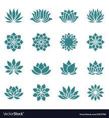 Lotus Flower Icons Vector Image On