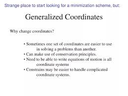 Ppt Generalized Coordinates
