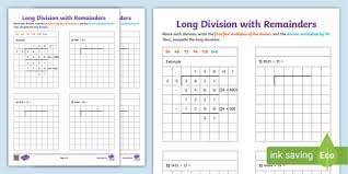 Teaching Long Division Ks2 Worksheets
