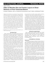 shear behavior of post tensioned beams