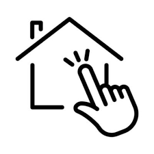 House Line Icon Ilration With Hand