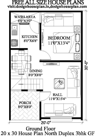 20x30 3 Bedroom House Plans Best 2bhk