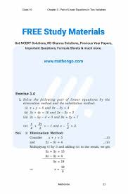 Class 10 Maths Chapter 3 Exercise 3 4