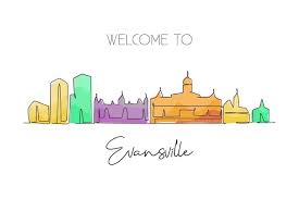 One Continuous Line Drawing Evansville