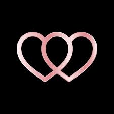Rose Gold Color Heart Love Icon Vector