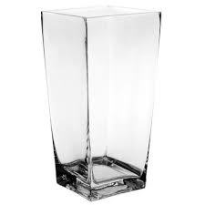 12 Taper Down Square Glass Vase