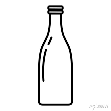 Vector Outline Icon Glass Bottle Of