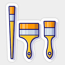Paint Brush Set Cartoon Vector Icon