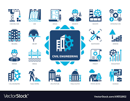 Civil Engineering Solid Icon Set