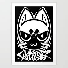 Metal Cat Icon Art Print By