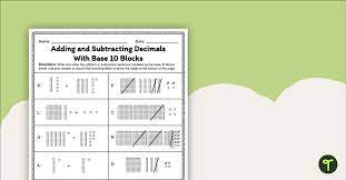 Base 10 Blocks Worksheet