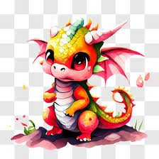 Colorful Cartoon Dragon In A