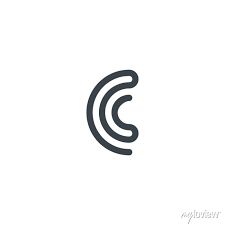 Abstract Letter C Line Art Icon Simple