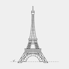 Minimalist Eiffel Tower Vector Ilration