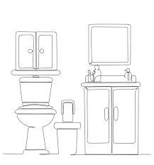 A Drawing Of A Bathroom With A Toilet
