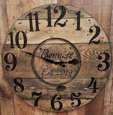 Farmhouse Wood Spool Wall Clock 20 To