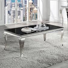Silver Rectangle Glass Coffee Table