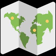 Flat Icon Map Paper World Map