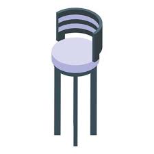 Bar Chair Icon Isometric Vector Modern