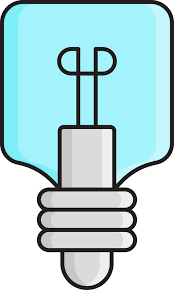 Light Bulb Icon In Cyan And Gray Color