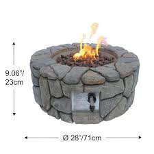 Faux Stone Round Propane Gas Fire Pit