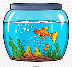 Cartoon Fish Tank With Swimming Fish