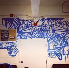 A Blue Tape Mural So Much Patience In