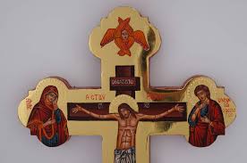 Hand Painted Wall Crucifix Polished