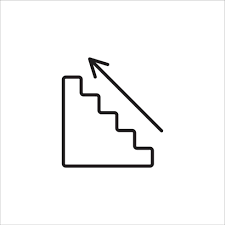 Stairs Up Icon Vector Ilration