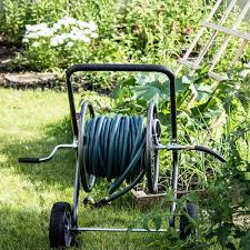 Backyard Expressions 2 Wheel Hose Reel Cart With Leader Hose