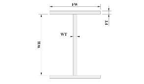 cross section of steel i beam with