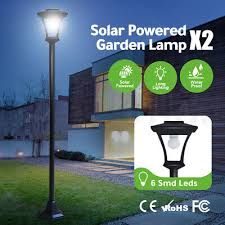 Solar Powered Garden Lamp Post X2