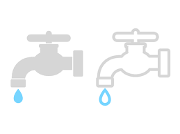 Water Faucet And Water Drops Icon Set