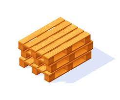 Vector Wooden Pallet Icon In Flat Style