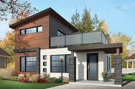 Modern Home Plan With Upper Level Deck