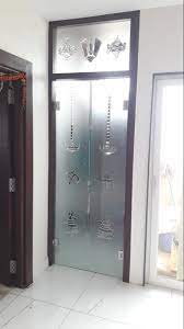 Glass Wooden Hinged Frosted Glass Door